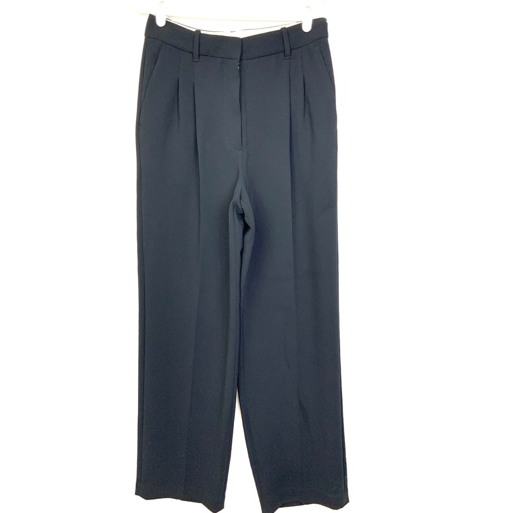 Wilfred Sz 8 BlackTthe Effortless Pant Pleated High Rise Trousers Career Office